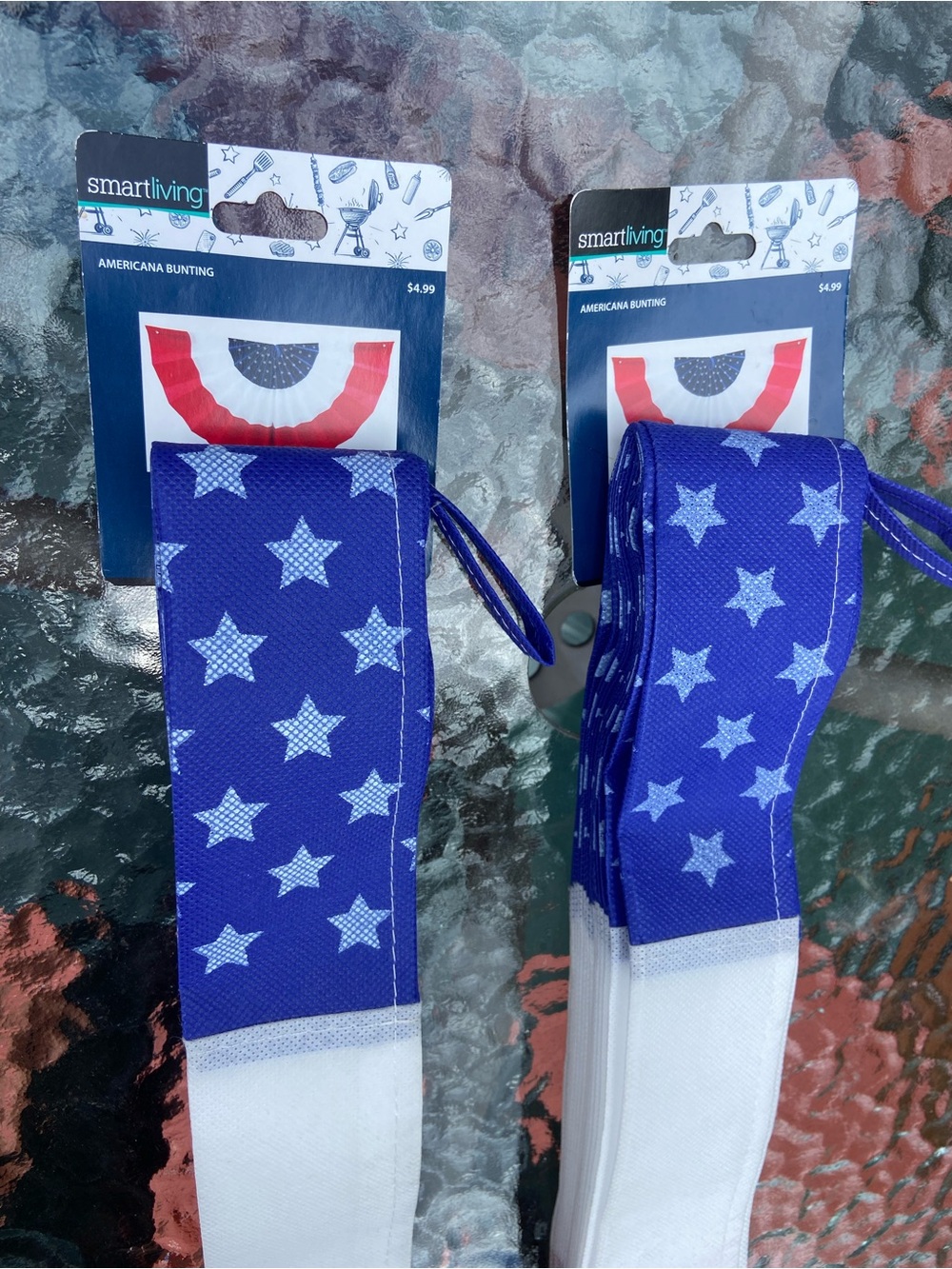 Lot of 2 Smart Living Americana Patriotic Bunting Banners Red White Blue NWT - Picture 3 of 4